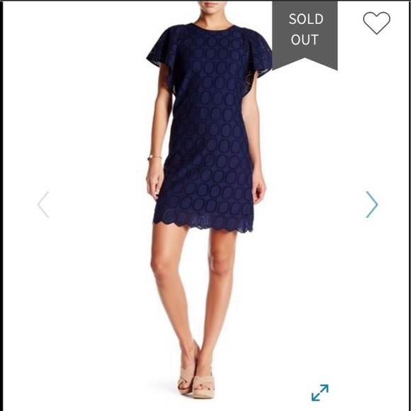 J. Crew Dresses Jcrew Eyelet Dress With Ruffled Sleeves Poshmark